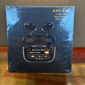 Black Wireless Translation Earbuds with ANC/ENC